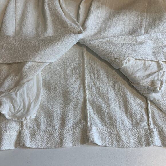 Free People Blazer Womens L Large White Cotton One Button Pockets Notch Collar - Picture 10 of 12